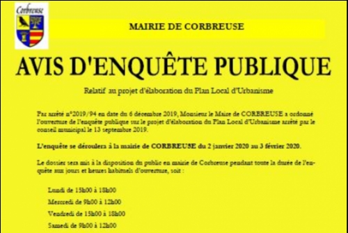 P.L.U. - avis d enquête publique P.L.U. - avis d enquête publique